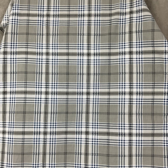 Vintage 90s plaid cotton polyester blended fabric 86” x 62” blue gray white - Picture 1 of 4